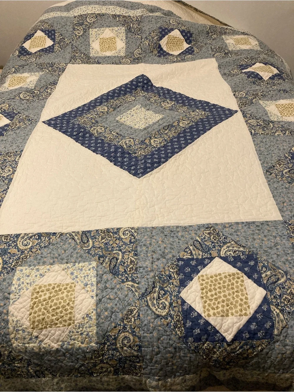 Blue & White Patchwork Quilt